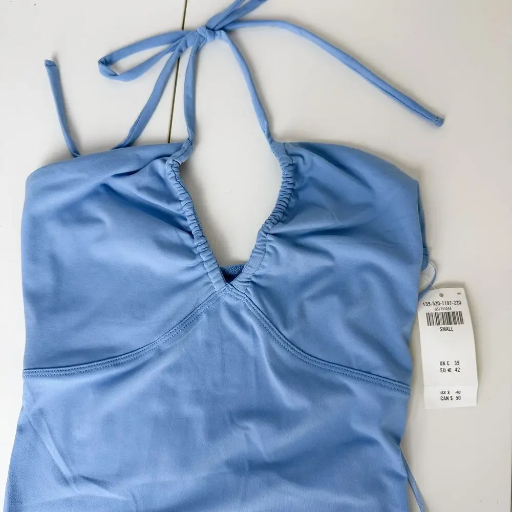 New Abercrombie & Fitch Bodysuit Halter Light Blue Top $40 - S